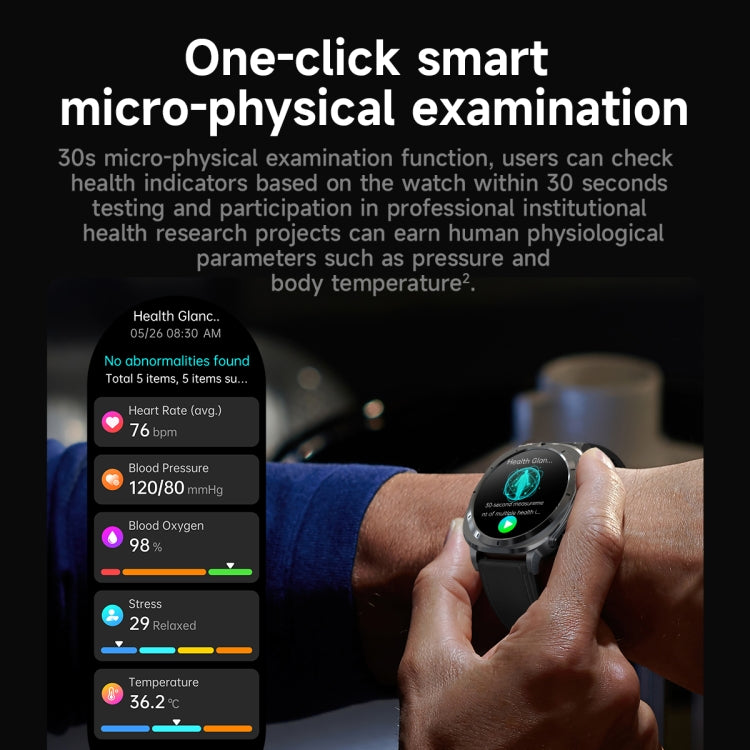 ET492 1.43 inch AMOLED Screen Silicone Strap Smart Watch Supports ECG/Blood Sugar Monitoring(Black) - Smart Watches by PMC TechLife | Online Shopping South Africa | PMC TechLife | Buy Now Pay Later Mobicred