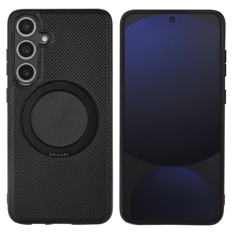 For Samsung Galaxy S25 5G ViLi TCY Series Kevlar Leather Texture Rotating Holder Phone Case(Black) - free shipping - PMC Jewellery - Order now!