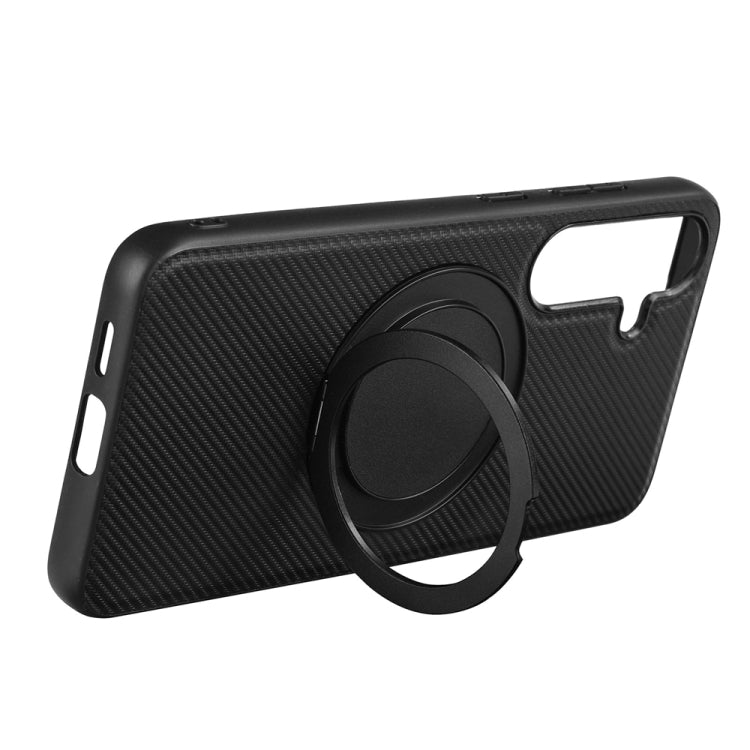 For Samsung Galaxy S25 5G ViLi TCY Series Kevlar Leather Texture Rotating Holder Phone Case(Black) - free shipping - PMC Jewellery - Order now!