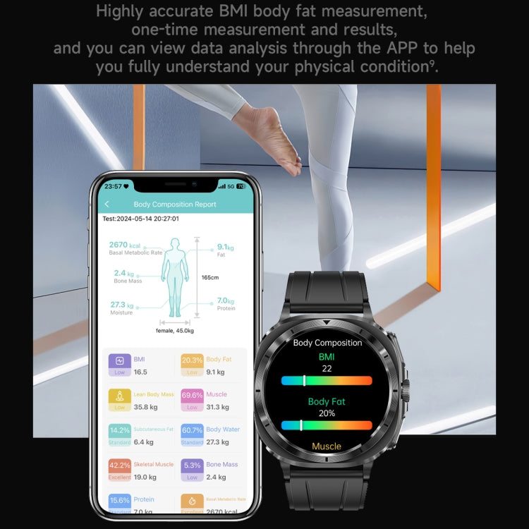 ET492 1.43 inch AMOLED Screen Leather Strap Smart Watch Supports ECG/Blood Sugar Monitoring(Brown) - Smart Watches by PMC TechLife | Online Shopping South Africa | PMC TechLife | Buy Now Pay Later Mobicred