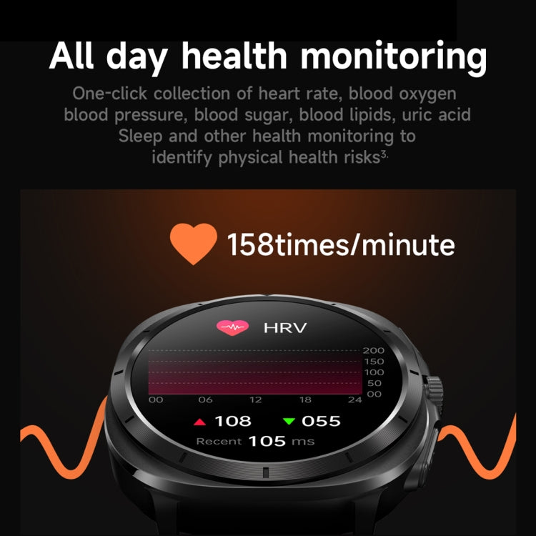 ET492 1.43 inch AMOLED Screen Leather Strap Smart Watch Supports ECG/Blood Sugar Monitoring(Brown) - Smart Watches by PMC TechLife | Online Shopping South Africa | PMC TechLife | Buy Now Pay Later Mobicred