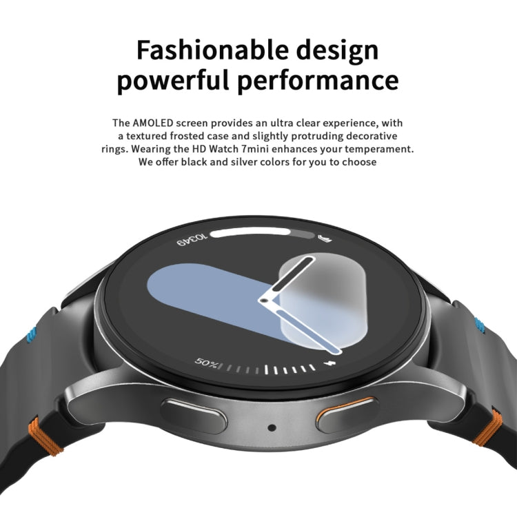 HD Watch7 mini 1.3 inch AMOLED Screen Smart Watch Supports Heart Rate Monitoring/Blood Oxygen Monitoring(Silver) - Smart Watches by PMC TechLife | Online Shopping South Africa | PMC TechLife | Buy Now Pay Later Mobicred
