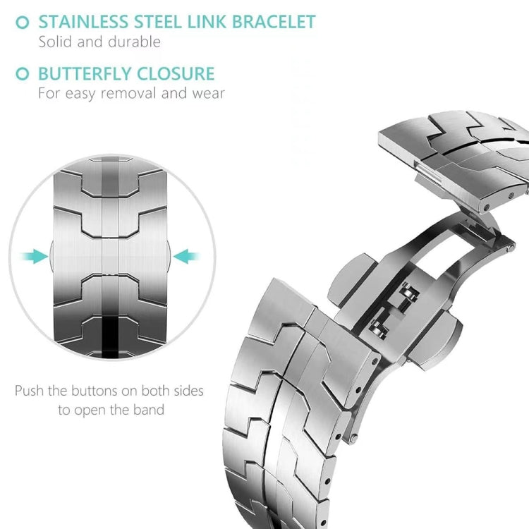 For Samsung Galaxy Watch Ultra 47mm Butterfly Buckle Titanium Alloy Watch Band(Silver) - Watch Bands by PMc TechLife | Online Shopping South Africa | PMc TechLife | Buy Now Pay Later Mobicred