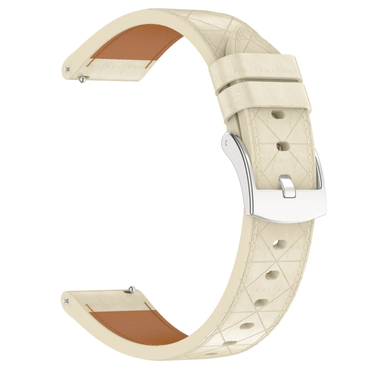 18mm Square Leather Silver Buckle Watch Band(Apricot) - free shipping - PMc TechLife - Order now!