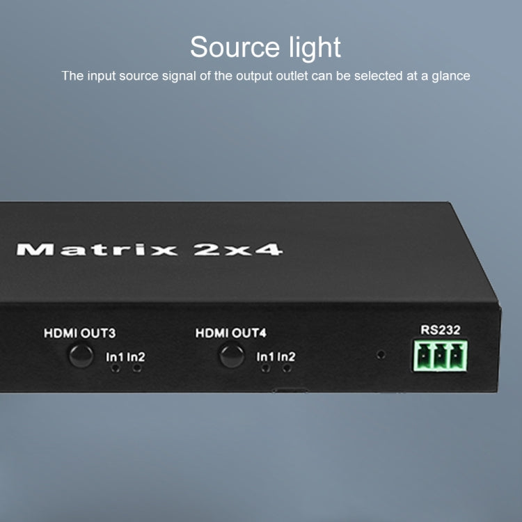 Measy MT4324 4K 30Hz 2 In 4 Out HDMI Matrix Switch Support Seamless Switching, UK Plug(Black) - free shipping - PMC TechLife - Order now!
