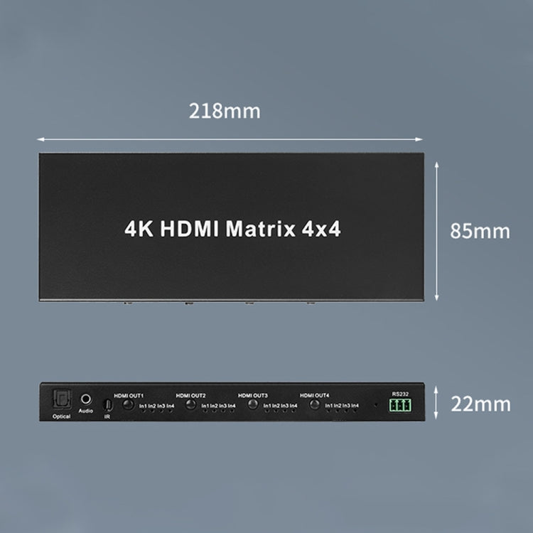 Measy MT4344 4K 30Hz 4 In 4 Out HDMI Matrix Switch Support Seamless Switching, AU Plug(Black) - free shipping - PMC TechLife - Order now!