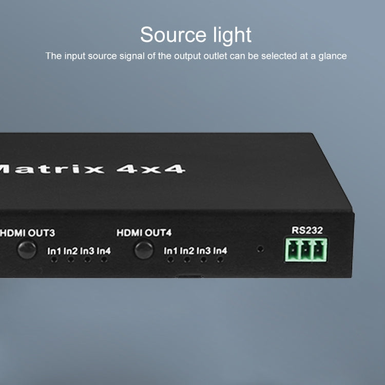 Measy MT4344 4K 30Hz 4 In 4 Out HDMI Matrix Switch Support Seamless Switching, US Plug(Black) - free shipping - PMC TechLife - Order now!