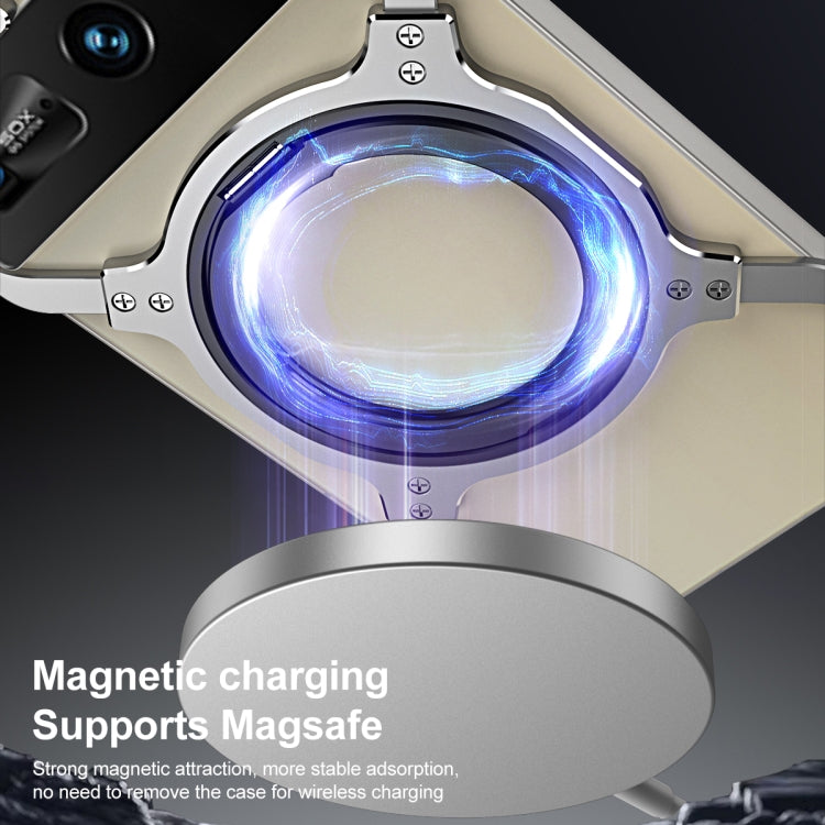 For ZTE nubia Z70 Ultra Mechanical Arm Borderless MagSafe Holder Metal Phone Case(Silver) - ZTE Cases by PMC TechLife | Online Shopping South Africa | PMC TechLife | Buy Now Pay Later Mobicred