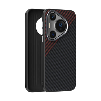 For Huawei Pura 70 Pro / 70 Pro+ ABEEL C Carbon Fiber Series 6D Micro Relief MagSafe Phone Case(Black Red) - Huawei Cases by PMC Jewellery | Online Shopping South Africa | PMC Jewellery | Buy Now Pay Later Mobicred