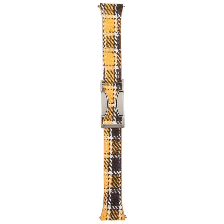 18mm Universal Slim Magnetic Buckle Napped Fabric Leather Watch Band(Yellow) - free shipping - PMc TechLife - Order now!