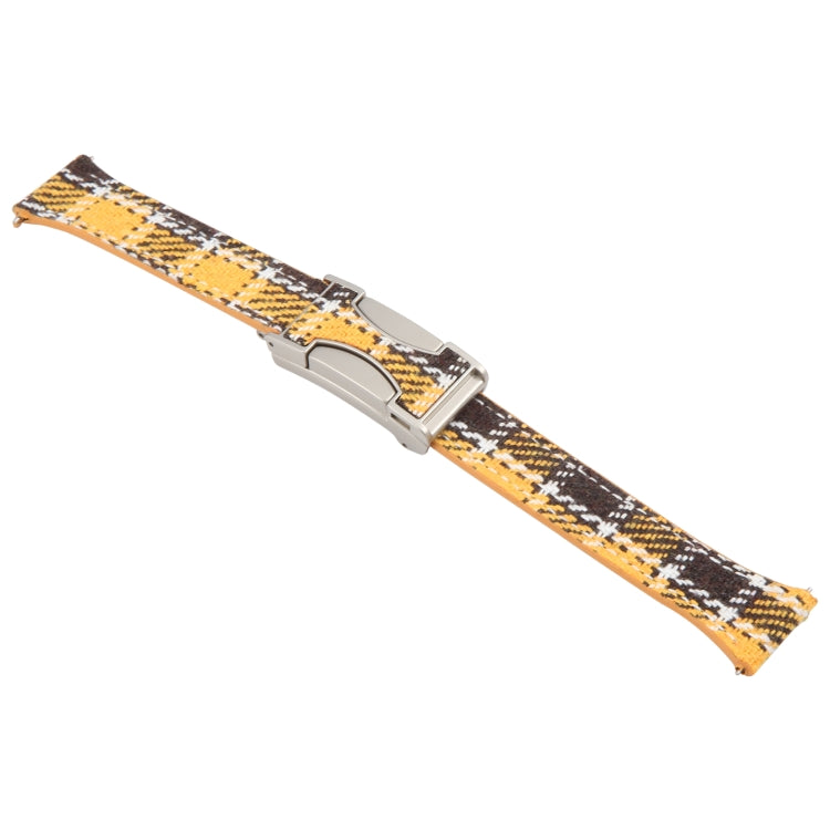 18mm Universal Slim Magnetic Buckle Napped Fabric Leather Watch Band(Yellow) - free shipping - PMc TechLife - Order now!