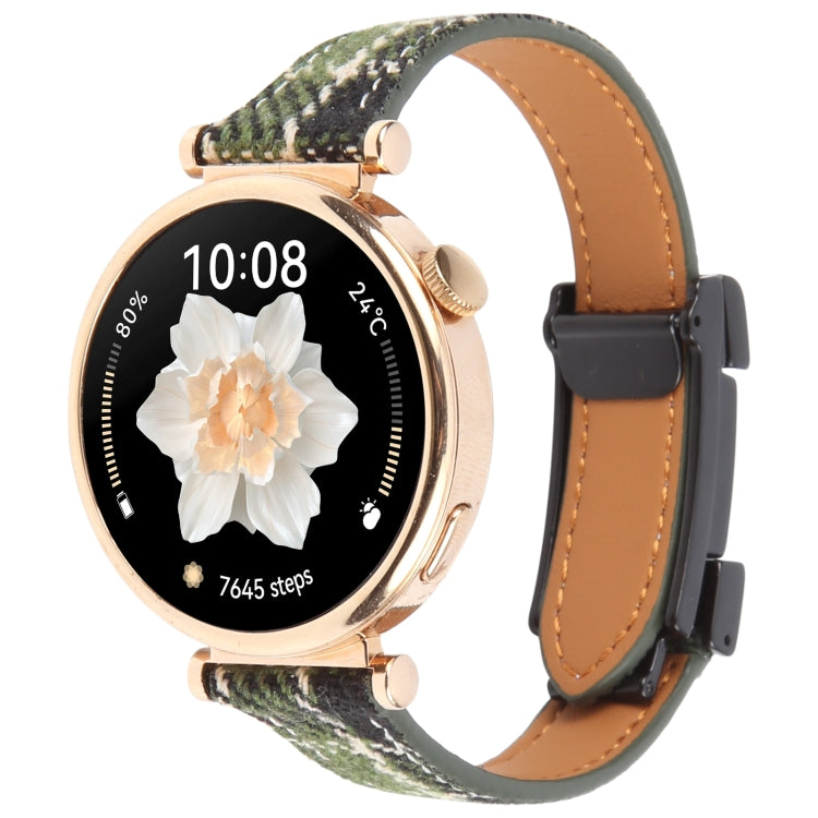 20mm Universal Slim Magnetic Buckle Napped Fabric Leather Watch Band(Green) - 20mm Bands by PMc TechLife | Online Shopping South Africa | PMc TechLife | Buy Now Pay Later Mobicred