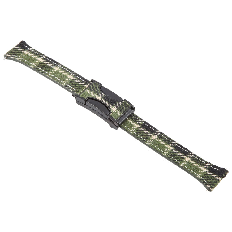 20mm Universal Slim Magnetic Buckle Napped Fabric Leather Watch Band(Green) - 20mm Bands by PMc TechLife | Online Shopping South Africa | PMc TechLife | Buy Now Pay Later Mobicred