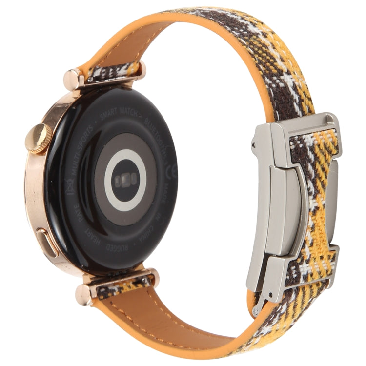 22mm Universal Slim Magnetic Buckle Napped Fabric Leather Watch Band(Yellow) - 22mm Bands by PMc TechLife | Online Shopping South Africa | PMc TechLife | Buy Now Pay Later Mobicred