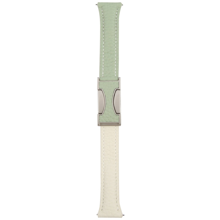 18mm Universal Slim Magnetic Buckle Genuine Leather Watch Band(Green Beige) - free shipping - PMc TechLife - Order now!