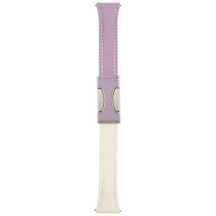 18mm Universal Slim Magnetic Buckle Genuine Leather Watch Band(Purple Beige) - free shipping - PMc TechLife - Order now!