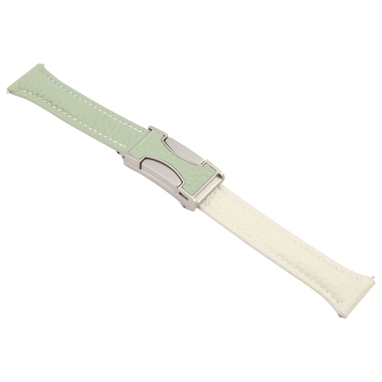 20mm Universal Slim Magnetic Buckle Genuine Leather Watch Band(Green Beige) - free shipping - PMc TechLife - Order now!