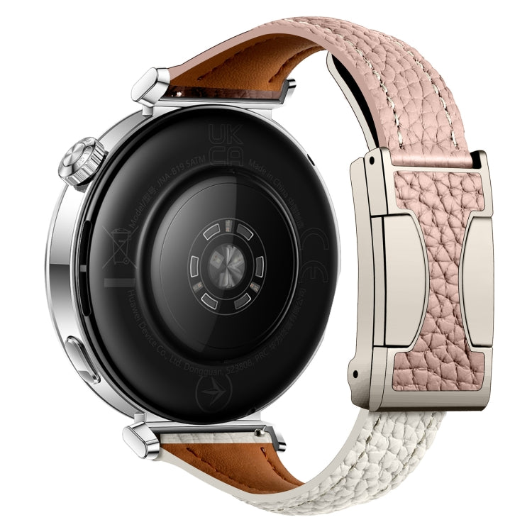 22mm Universal Slim Magnetic Buckle Genuine Leather Watch Band(Pink Beige) - free shipping - PMc TechLife - Order now!