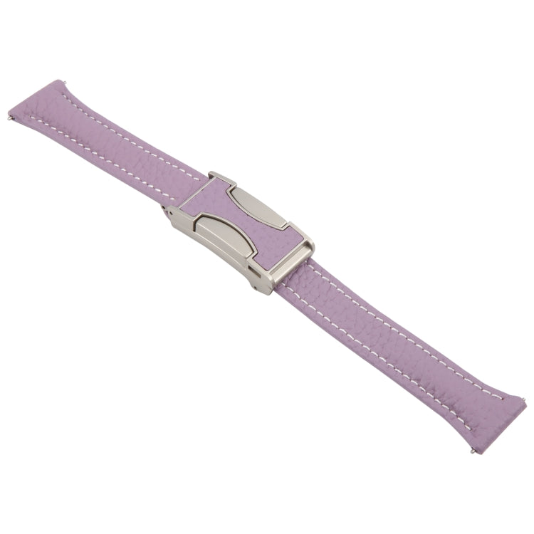 22mm Universal Slim Magnetic Buckle Genuine Leather Watch Band(Purple) - free shipping - PMc TechLife - Order now!