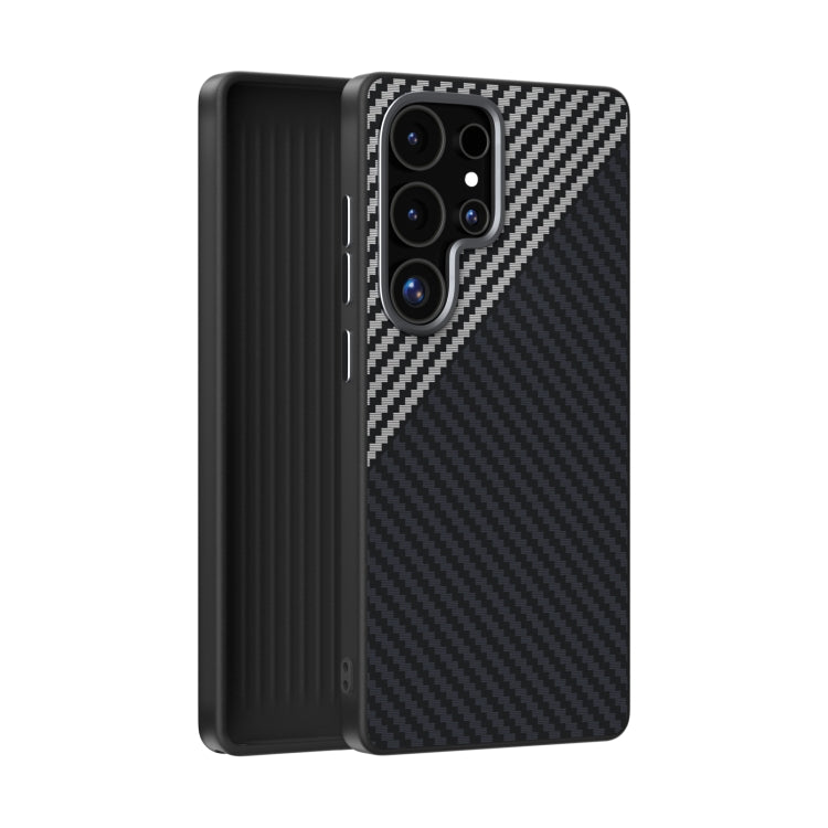 For Samsung Galaxy S25 Ultra 5G ABEEL C Carbon Fiber Series 6D Micro Relief MagSafe Phone Case(Black Grey) - Galaxy S25 Ultra 5G Cases by PMC TechLife | Online Shopping South Africa | PMC TechLife | Buy Now Pay Later Mobicred