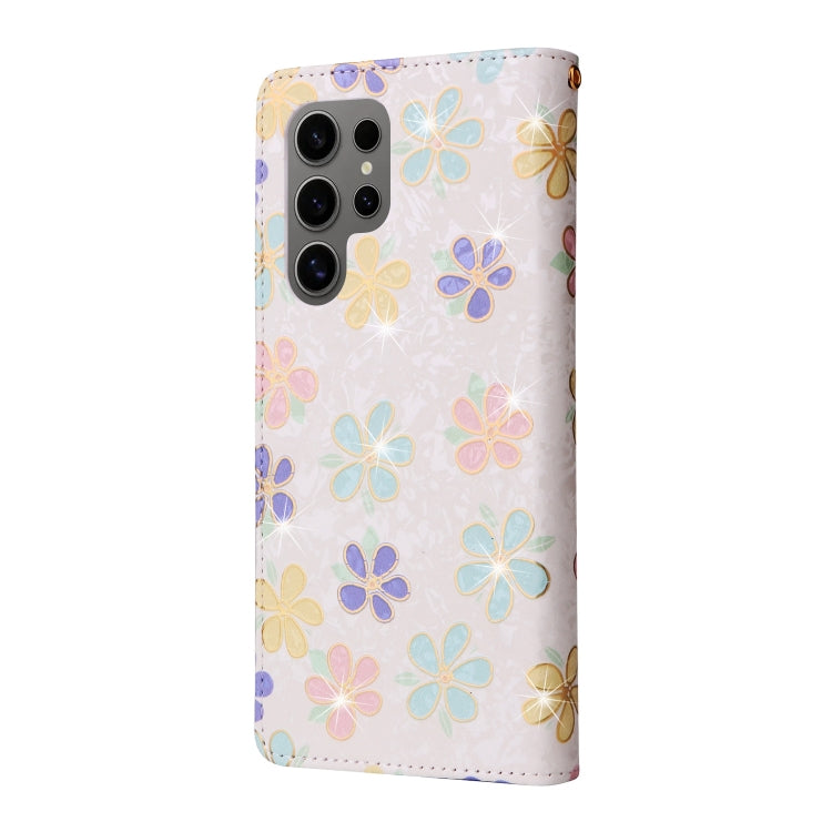 For Samsung Galaxy S25 Ultra 5G Bronzing Painting RFID Leather Phone Case(Bloosoming Flower) - Galaxy S25 Ultra 5G Cases by PMC Jewellery | Online Shopping South Africa | PMC Jewellery | Buy Now Pay Later Mobicred