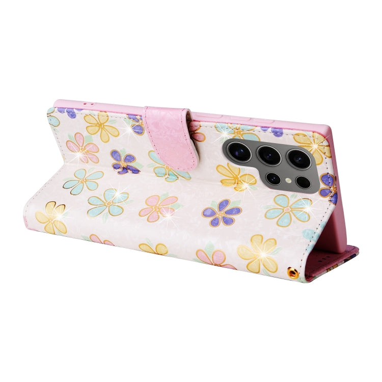 For Samsung Galaxy S25 Ultra 5G Bronzing Painting RFID Leather Phone Case(Bloosoming Flower) - Galaxy S25 Ultra 5G Cases by PMC Jewellery | Online Shopping South Africa | PMC Jewellery | Buy Now Pay Later Mobicred