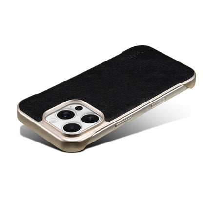 For iPhone 16 Denior MagSafe Genuine Leather Calf Texture  Phone Case(Black) - iPhone 16 Cases by Denior | Online Shopping South Africa | PMC Jewellery | Buy Now Pay Later Mobicred