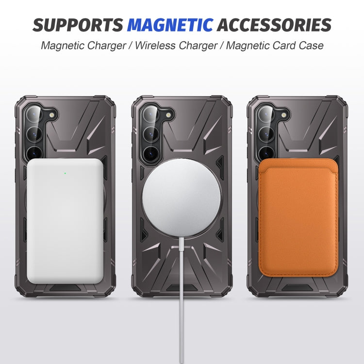 For Samsung Galaxy S25+ 5G MagSafe Magnetic Shockproof Phone Case with Ring Holder(Dark Grey) - Galaxy S25+ 5G Cases by PMC Jewellery | Online Shopping South Africa | PMC Jewellery | Buy Now Pay Later Mobicred