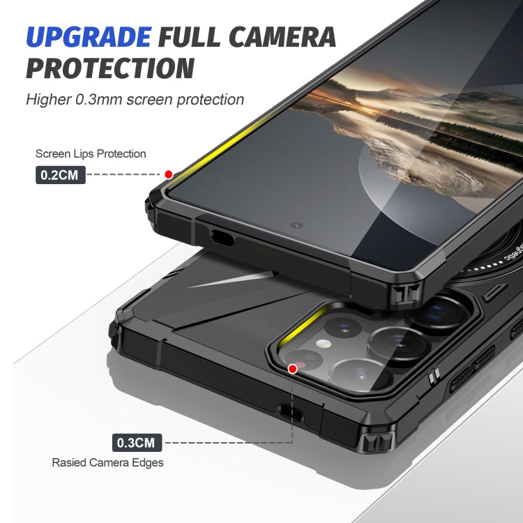 For Samsung Galaxy S25 Ultra 5G MagSafe Magnetic Shockproof Phone Case with Ring Holder(Black) - free shipping - PMC Jewellery - Order now!