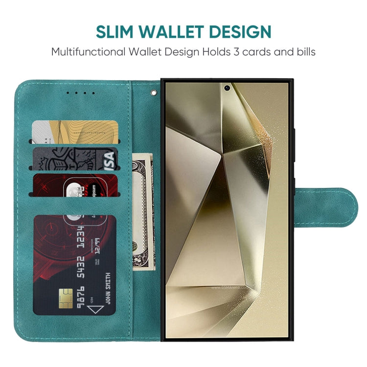 For Samsung Galaxy S25 Ultra 5G Skin Feel Geometric Lines Leather Phone Case(Green) - Galaxy S25 Ultra 5G Cases by PMC TechLife | Online Shopping South Africa | PMC TechLife | Buy Now Pay Later Mobicred
