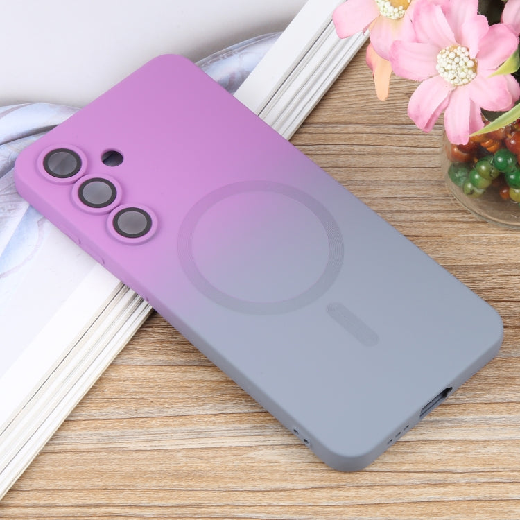 For Samsung Galaxy S25 5G Liquid TPU Silicone Gradient MagSafe Phone Case(Purple Grey) - Galaxy S25 5G Cases by PMC TechLife | Online Shopping South Africa | PMC TechLife | Buy Now Pay Later Mobicred