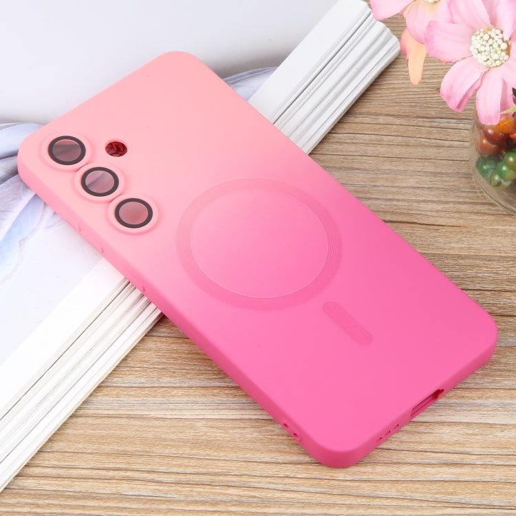 For Samsung Galaxy S25+ 5G Liquid TPU Silicone Gradient MagSafe Phone Case(Pink Red) - free shipping - PMC TechLife - Order now!