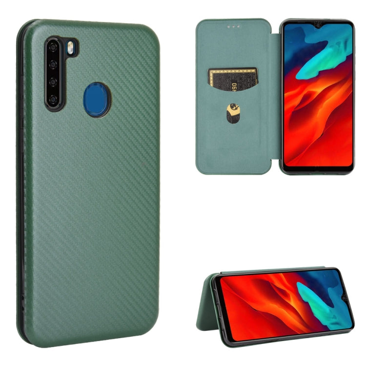 For Blackview A80 Pro Carbon Fiber Texture Horizontal Flip TPU + PC + PU Leather Case with Card Slot(Green) - More Brand by PMC TechLife | Online Shopping South Africa | PMC TechLife | Buy Now Pay Later Mobicred