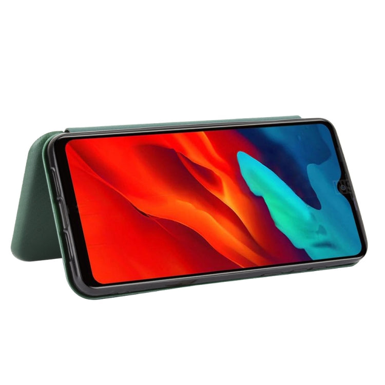 For Blackview A80 Pro Carbon Fiber Texture Horizontal Flip TPU + PC + PU Leather Case with Card Slot(Green) - More Brand by PMC TechLife | Online Shopping South Africa | PMC TechLife | Buy Now Pay Later Mobicred