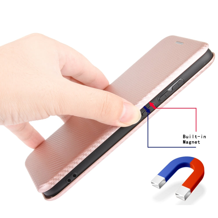 For Blackview A80 Pro Carbon Fiber Texture Horizontal Flip TPU + PC + PU Leather Case with Card Slot(Pink) - More Brand by PMC TechLife | Online Shopping South Africa | PMC TechLife | Buy Now Pay Later Mobicred