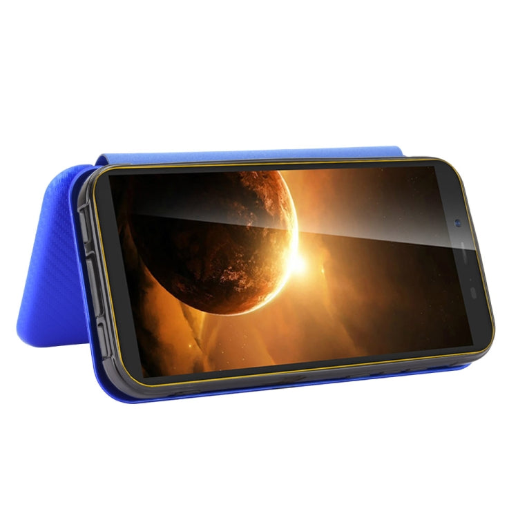 For Blackview BV5500 / BV5500 Pro / BV5500 Plus Carbon Fiber Texture Horizontal Flip TPU + PC + PU Leather Case with Card Slot(Blue) - More Brand by PMC TechLife | Online Shopping South Africa | PMC TechLife | Buy Now Pay Later Mobicred