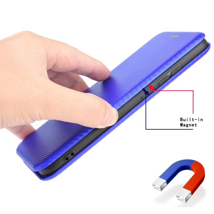 For Blackview BV5500 / BV5500 Pro / BV5500 Plus Carbon Fiber Texture Horizontal Flip TPU + PC + PU Leather Case with Card Slot(Blue) - More Brand by PMC TechLife | Online Shopping South Africa | PMC TechLife | Buy Now Pay Later Mobicred