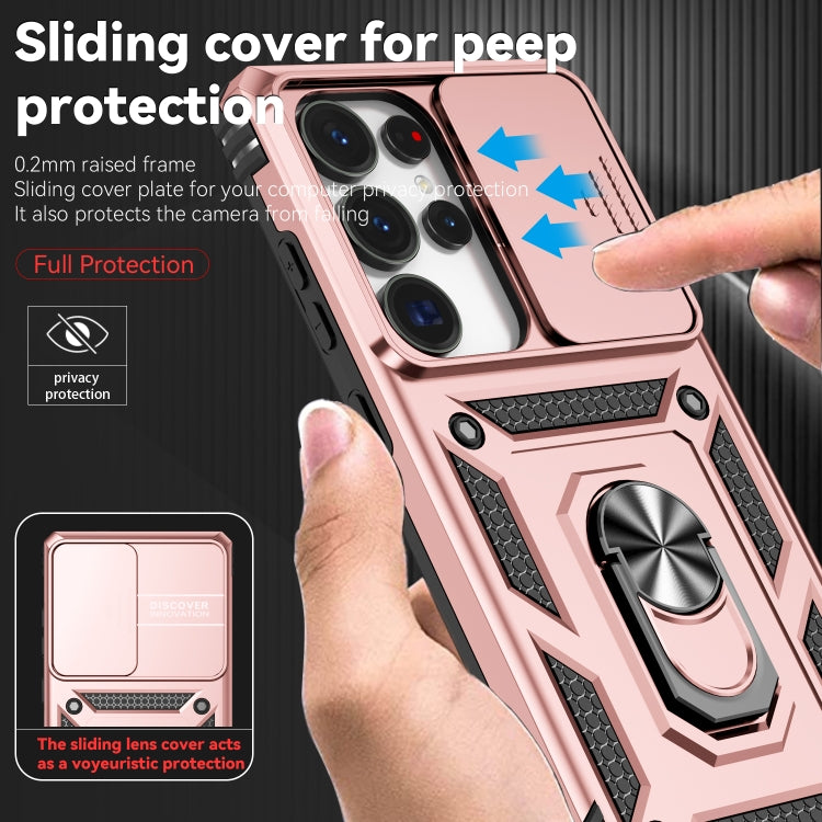 For Samsung Galaxy S25 Ultra 5G Sliding Camshield Holder Phone Case(Rose Gold) - Galaxy S25 Ultra 5G Cases by PMC Jewellery | Online Shopping South Africa | PMC Jewellery | Buy Now Pay Later Mobicred