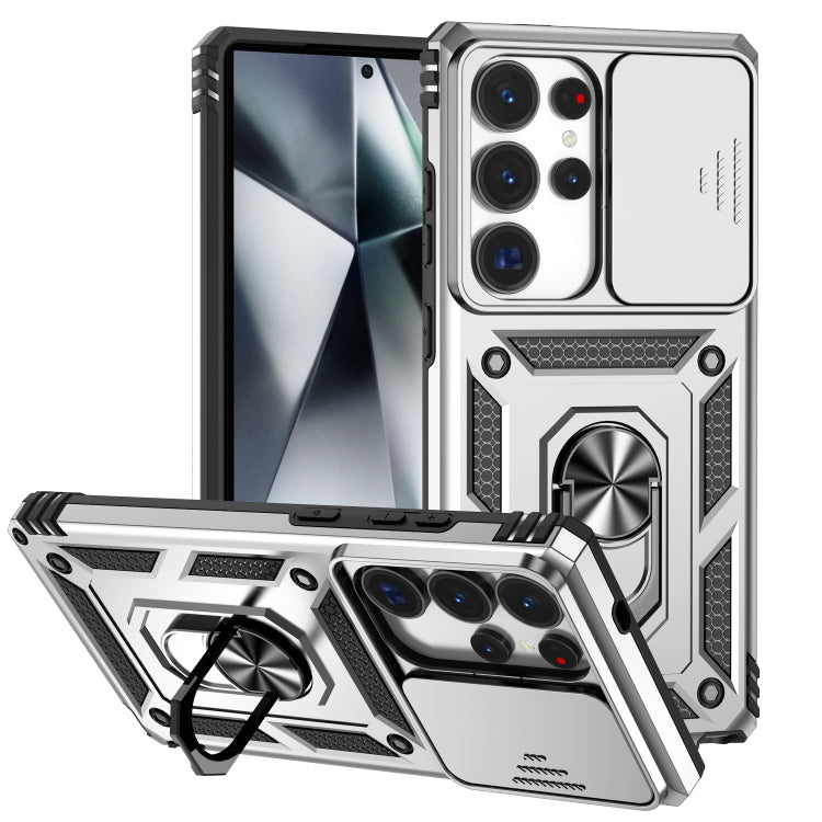 For Samsung Galaxy S25 Ultra 5G Sliding Camshield Holder Phone Case(Silver) - free shipping - PMC Jewellery - Order now!