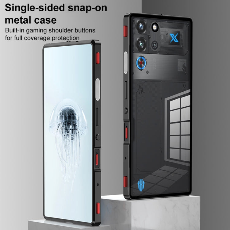For ZTE nubia Red Magic 10 Pro / 10 Pro+ Snap Buckle Metal Frame Glass Back Panel Phone Case(Gold) - free shipping - PMC TechLife - Order now!