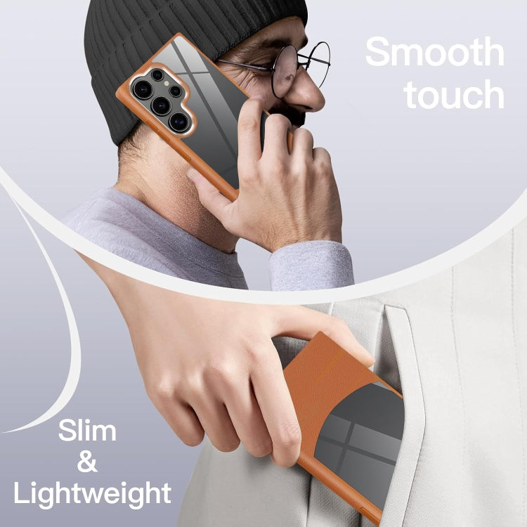 For Samsung Galaxy S25 Ultra 5G Litchi Texture TPU Hybrid Acrylic Phone Case(Blue) - Galaxy S25 Ultra 5G Cases by PMC TechLife | Online Shopping South Africa | PMC TechLife | Buy Now Pay Later Mobicred
