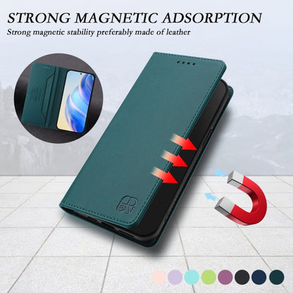 For Huawei Pura 70 RC01 Dual-Folded Magnetic Suction RFID Leather Phone Case(Dark Green) - Huawei Cases by PMC Jewellery | Online Shopping South Africa | PMC Jewellery | Buy Now Pay Later Mobicred