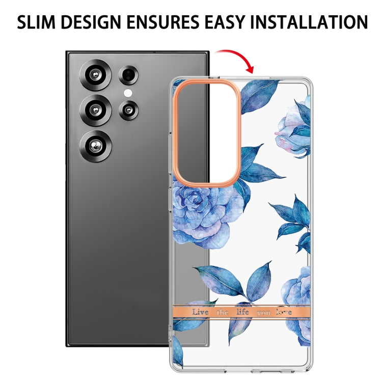 For Samsung Galaxy S25 Ultra 5G Flowers and Plants Series IMD TPU Phone Case(Orchid Peony) - Galaxy S25 Ultra 5G Cases by PMC Jewellery | Online Shopping South Africa | PMC Jewellery | Buy Now Pay Later Mobicred