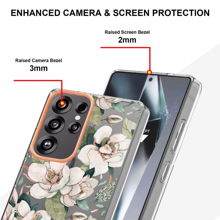 For Samsung Galaxy S25 Ultra 5G Flowers and Plants Series IMD TPU Phone Case(Green Gardenia) - Galaxy S25 Ultra 5G Cases by PMC Jewellery | Online Shopping South Africa | PMC Jewellery | Buy Now Pay Later Mobicred