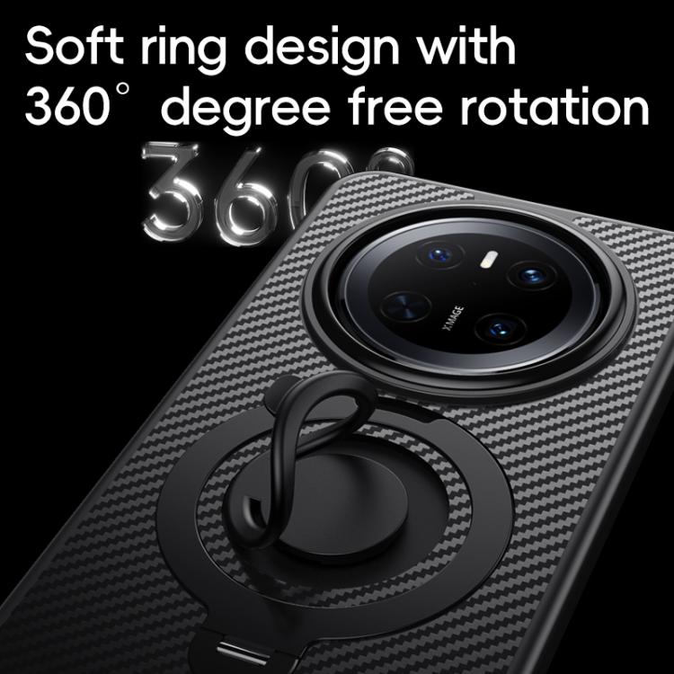 For Huawei Mate 70 Carbon Fiber MagSafe Phone Case with 360 Degree Rotating Holder(Black Silver) - Huawei Cases by PMC TechLife | Online Shopping South Africa | PMC TechLife | Buy Now Pay Later Mobicred