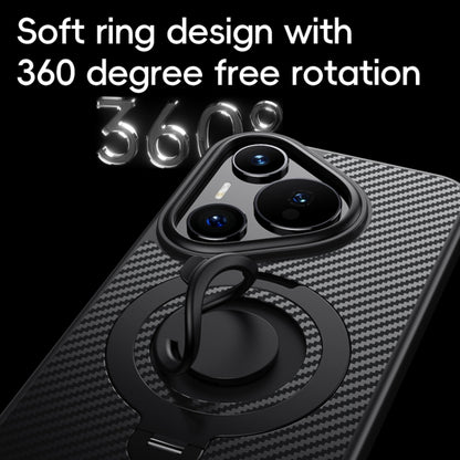 For Huawei Pura 70 Carbon Fiber MagSafe Phone Case with 360 Degree Rotating Holder(Black Gold) - Huawei Cases by PMC Jewellery | Online Shopping South Africa | PMC Jewellery | Buy Now Pay Later Mobicred