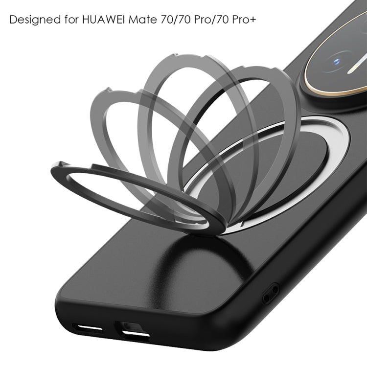 For Huawei Mate 70 Pro / 70 Pro+ Frosted 360 Degree Rotating Holder Phone Case(Transparent) - Huawei Cases by PMC TechLife | Online Shopping South Africa | PMC TechLife | Buy Now Pay Later Mobicred
