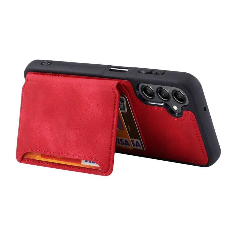 For Samsung Galaxy S25+ 5G Skin Feel Dream RFID Anti-theft PU Card Bag Phone Case(Red) - Galaxy S25+ 5G Cases by PMC TechLife | Online Shopping South Africa | PMC TechLife | Buy Now Pay Later Mobicred