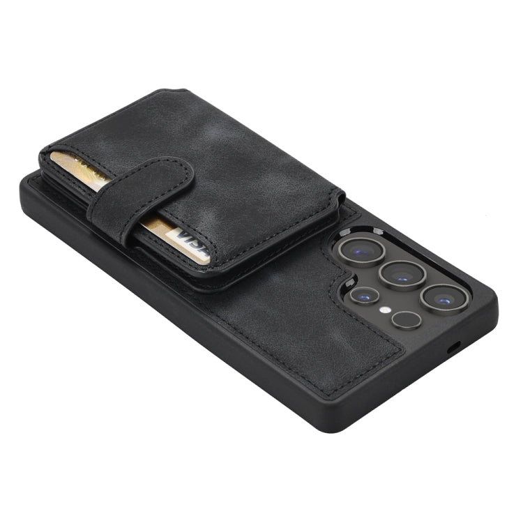 For Samsung Galaxy S25 Ultra 5G Skin Feel Dream RFID Anti-theft PU Card Bag Phone Case(Black) - Galaxy S25 Ultra 5G Cases by PMC TechLife | Online Shopping South Africa | PMC TechLife | Buy Now Pay Later Mobicred