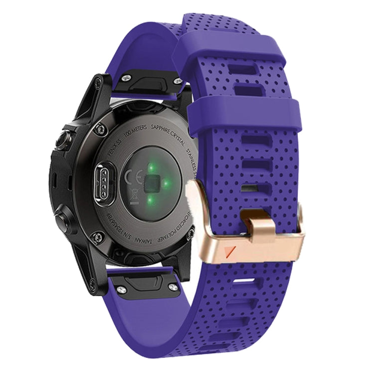 For Garmin 20mm Spotted Rose Gold Buckle Silicone Quick Release Watch Band(Purple) - free shipping - PMC TechLife - Order now!